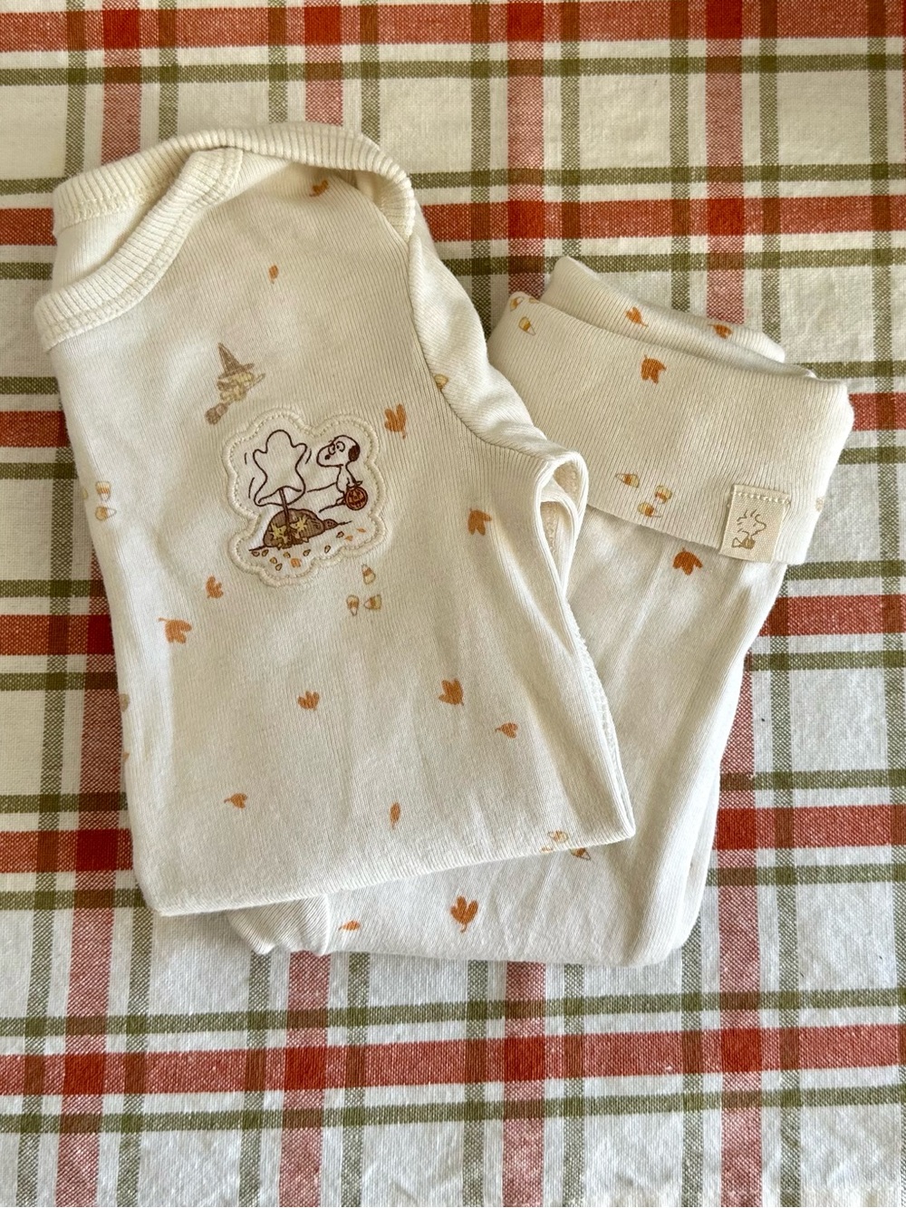 Peanuts Little Snoopy Autumn Two-Piece Bodysuit and Pants Set for Baby
